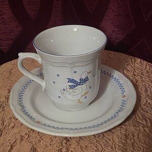 Home Style Countryside Geese/Goose Coffee Cup Mug and Saucer